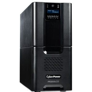 CyberPower PR3000LCD Full-size Tower UPS, UL Rated, Multi-function LCD panel, 8 NEMA 5-15R, 2 NEMA 5-20R